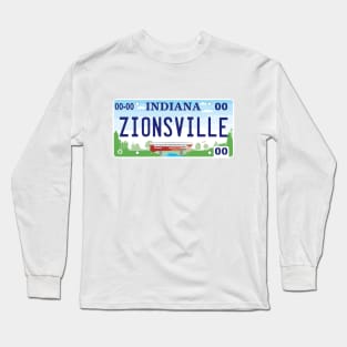 Zionsville Indiana License Plate Long Sleeve T-Shirt